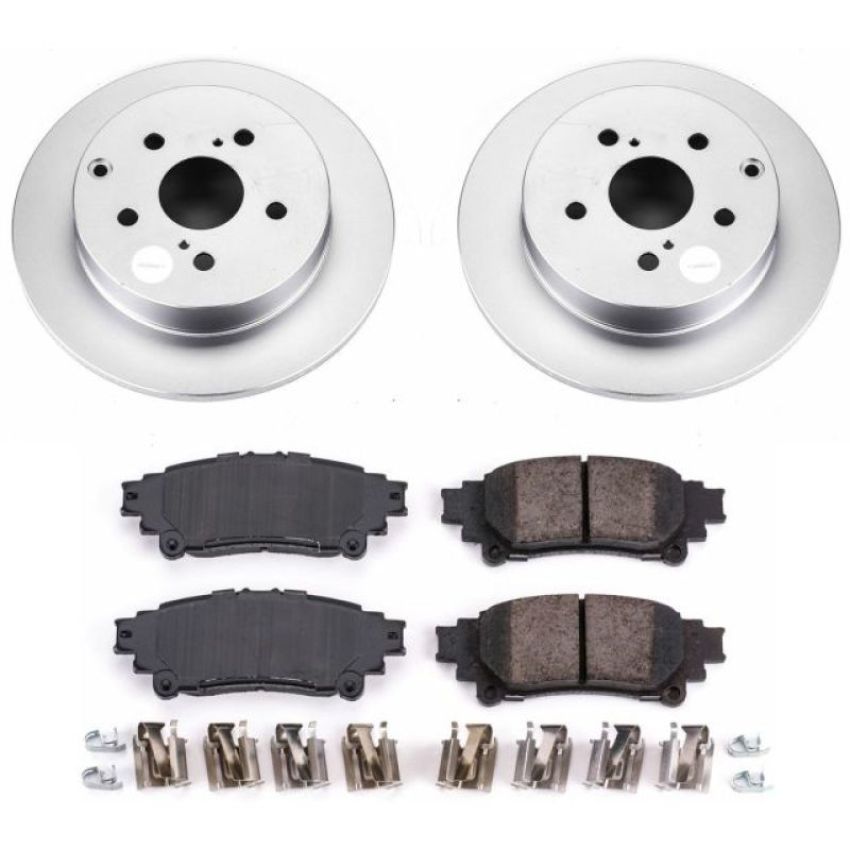 PowerStop CRK6099 Genuine Geomet Coated Rotor and Low-Dust Ceramic Brake Pad Kit