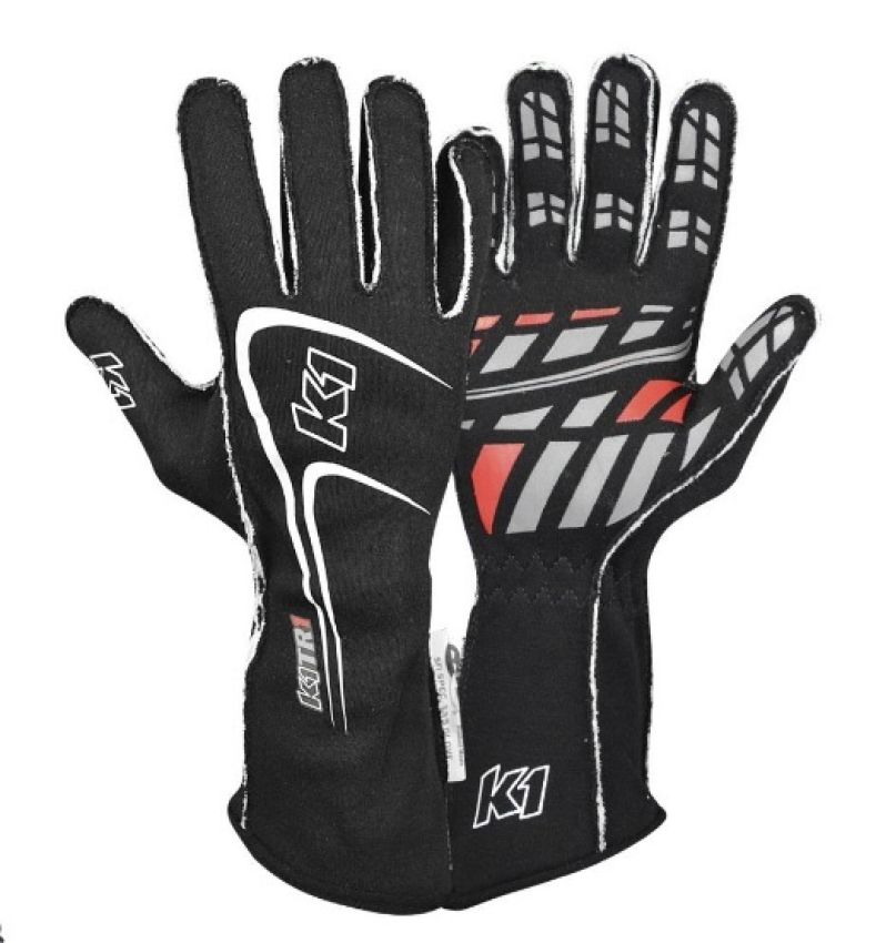 K1 RACEGEAR K1R23-TR1-N-L Glove Track1 Black Large SFI 5