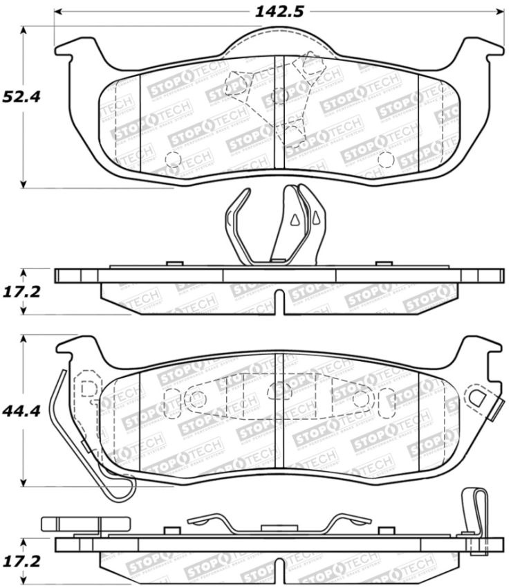 Stoptech 309.10410 Sport Brake Pads w/Shims and Hardware - Front