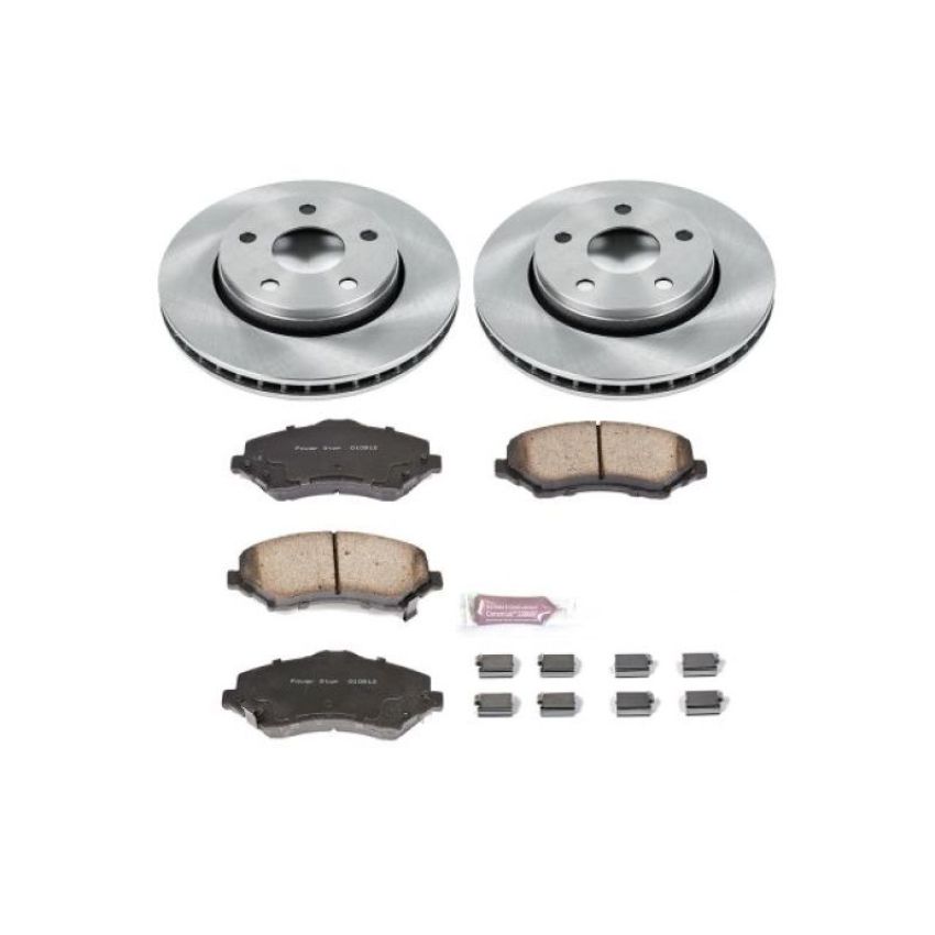 PowerStop KOE3097 OE Stock Replacement Low-Dust Ceramic Brake Pad and Rotor Kit