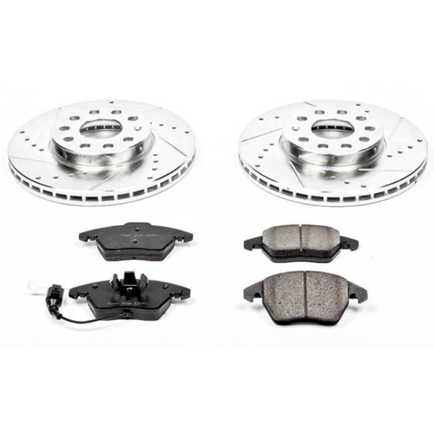 PowerStop K4623 Z23 Daily Driver Carbon-Fiber Ceramic Brake Pad and Drilled & Slotted Rotor Kit