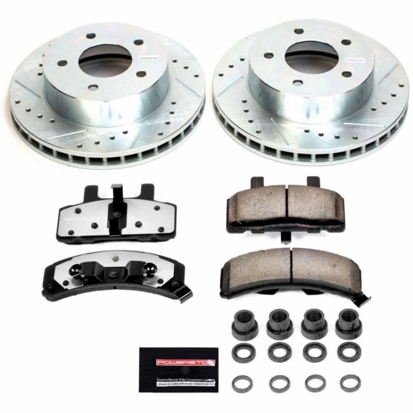 PowerStop K4873-36 Z36 Truck and SUV Carbon-Fiber Ceramic Brake Pad and Drilled & Slotted Rotor Kit