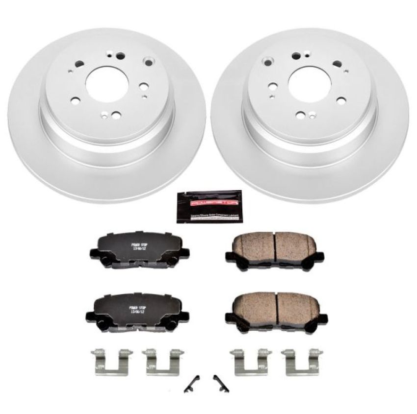 PowerStop CRK5839 Genuine Geomet Coated Rotor and Low-Dust Ceramic Brake Pad Kit