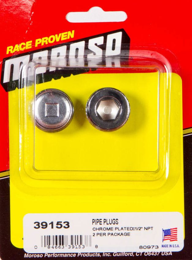 MOROSO MOR39153 1/2in. NPT Chrome Pipe Plug 2 Per Package