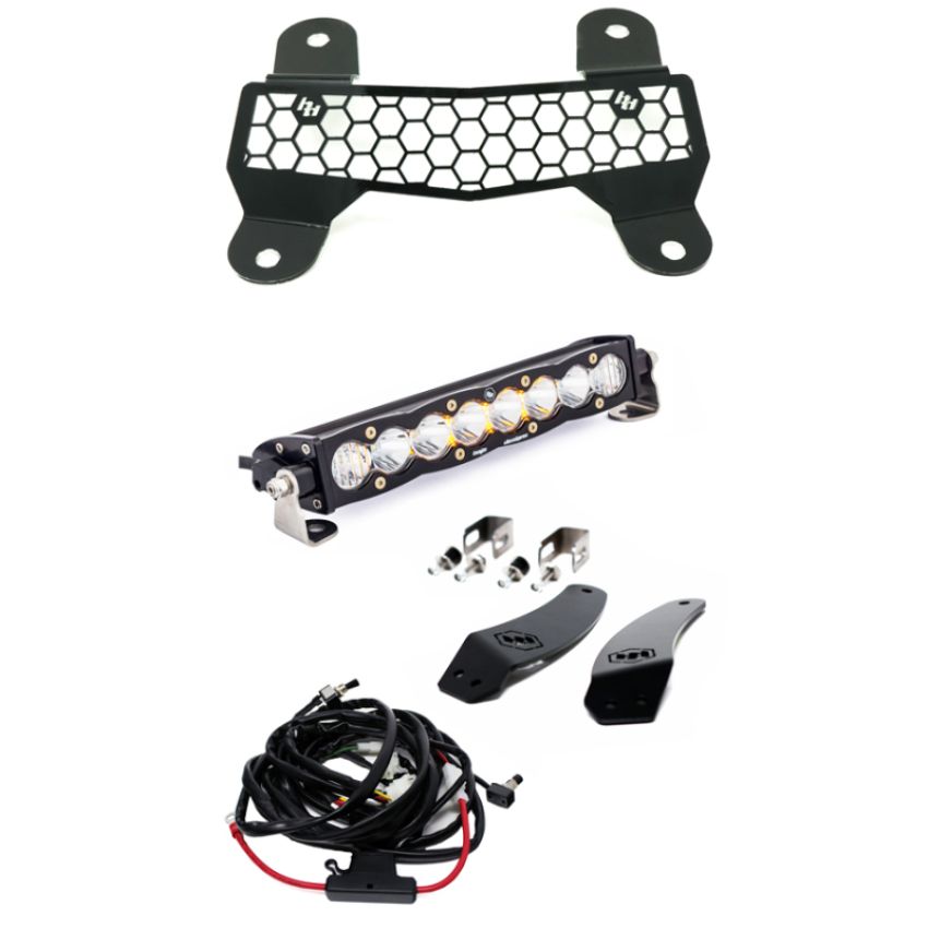 Baja Designs 447144 S8 10 Inch Grille Mount Light Bar Kit w/Facia