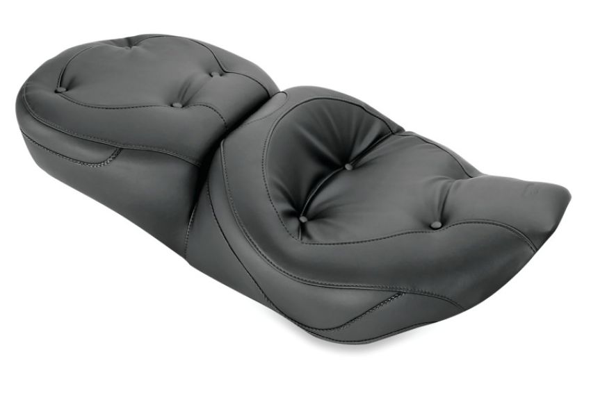 Mustang Motorcycle 75465 Mustang 97-07 Harley Road King, 06-07 Road Glide, 00-05 Eagle Touring 1PC Seat Regal - Black