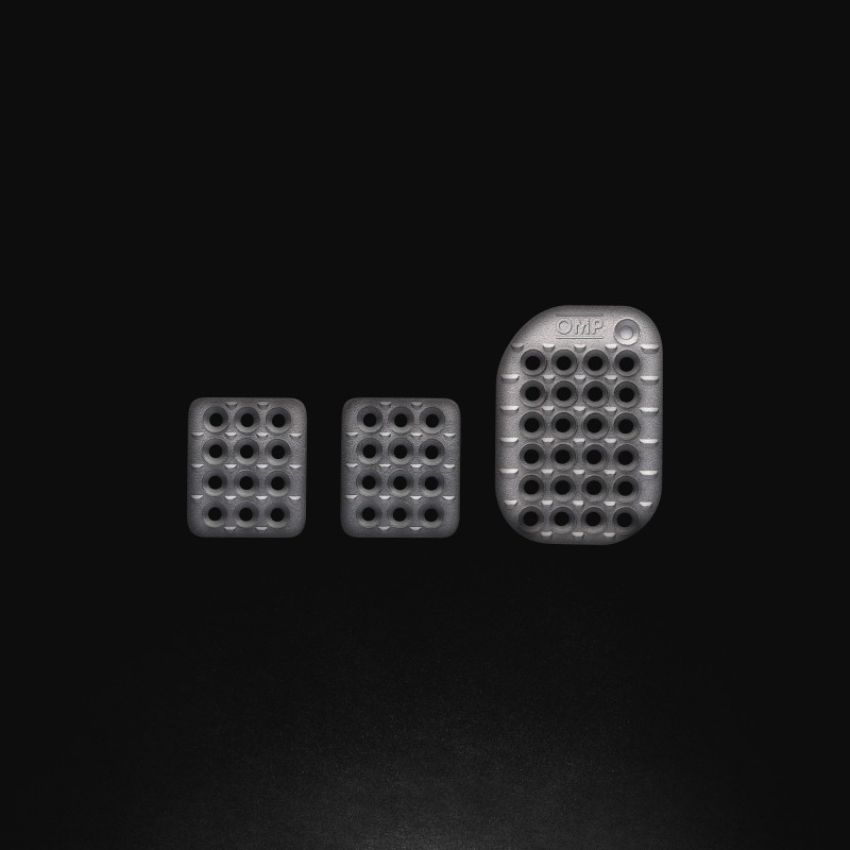 OMP RACING, INC. OMPOA0-1863 3 Pedal Set Sandblasted Aluminum