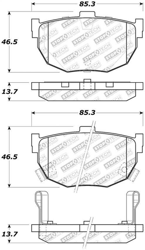Stoptech 305.03230 Street Select Brake Pads - Rear