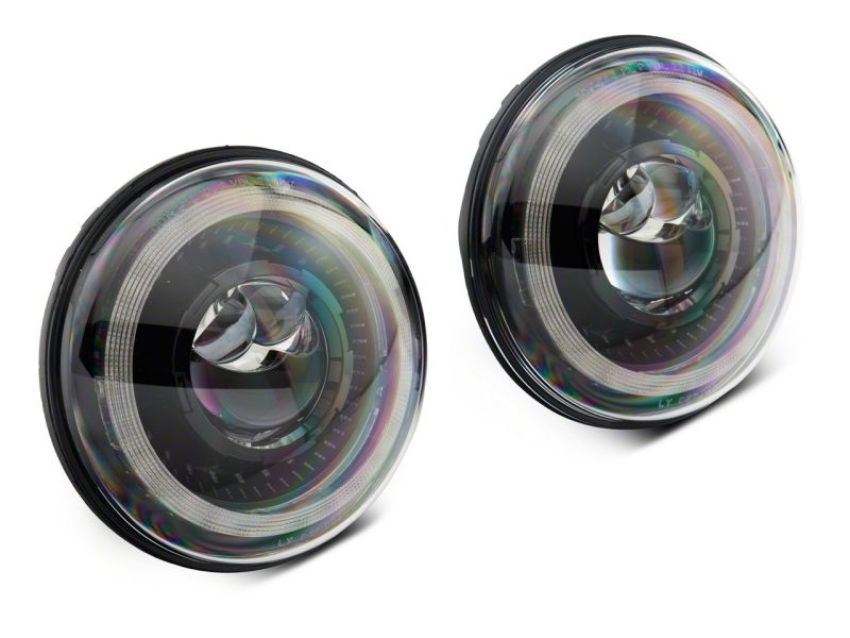 Raxiom J167194 07-18 Jeep Wrangler JK Axial Series 7-In Dragon Eye LED Headlights- Blk Housing (Clear Lens)