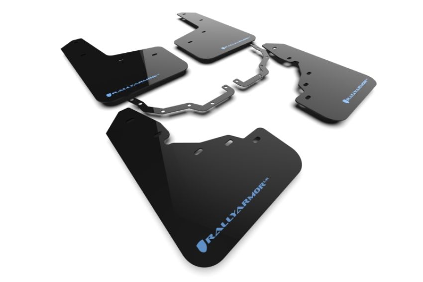 Rally Armor MF138-UR-BLK-LBL Black Mud Flap/Light Blue Logo