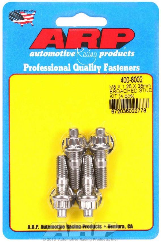 ARP ARP400-8002 S/S Stud Kit - (4) M8 x 1.25in x  38mm