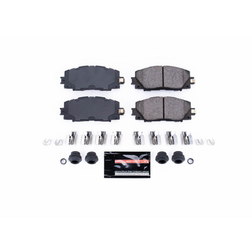 PowerStop Z23-1184 PowerStop - Z23 Daily Driver Carbon-Fiber Ceramic Brake Pads with Hardware Kit