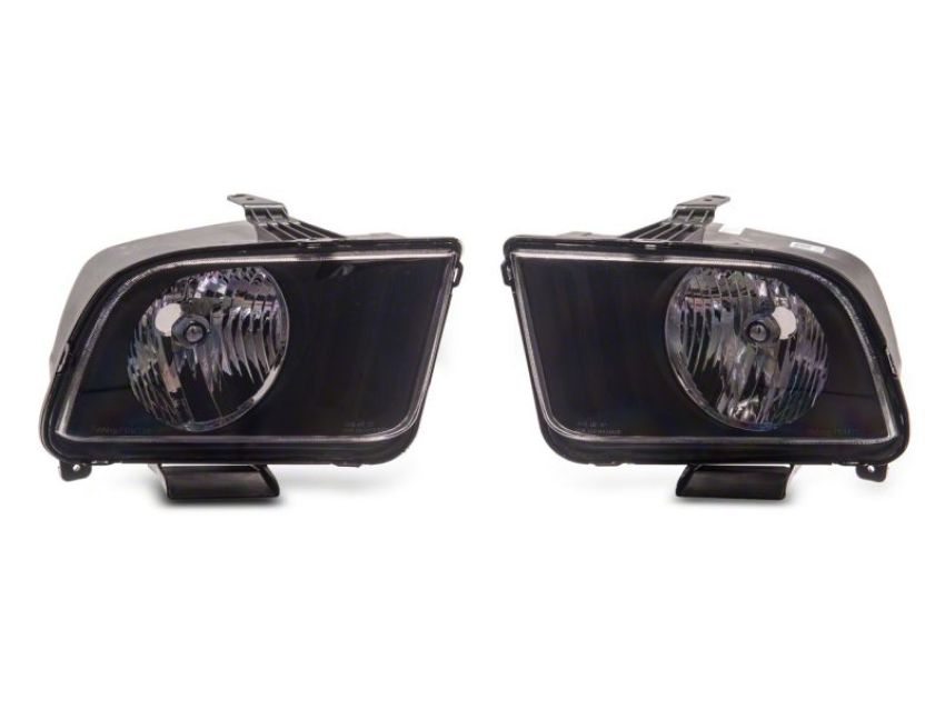 Raxiom 413414 05-09 Ford Mustang Axial Series OEM Style Rep Headlights- Chrome Housing (Clear Lens)