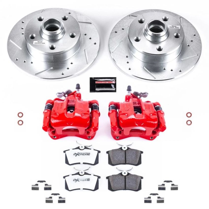 PowerStop KC512-26 Z26 Street Performance Ceramic Brake Pad, Drilled Slotted Rotor, and Caliper Kit