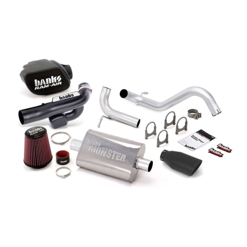 Banks Power 51344-B 12-15 Jeep 3.6L Wrangler (All) 2dr Stinger Sys (no AutoMind) - SS Single Exh w/ Blk Tip