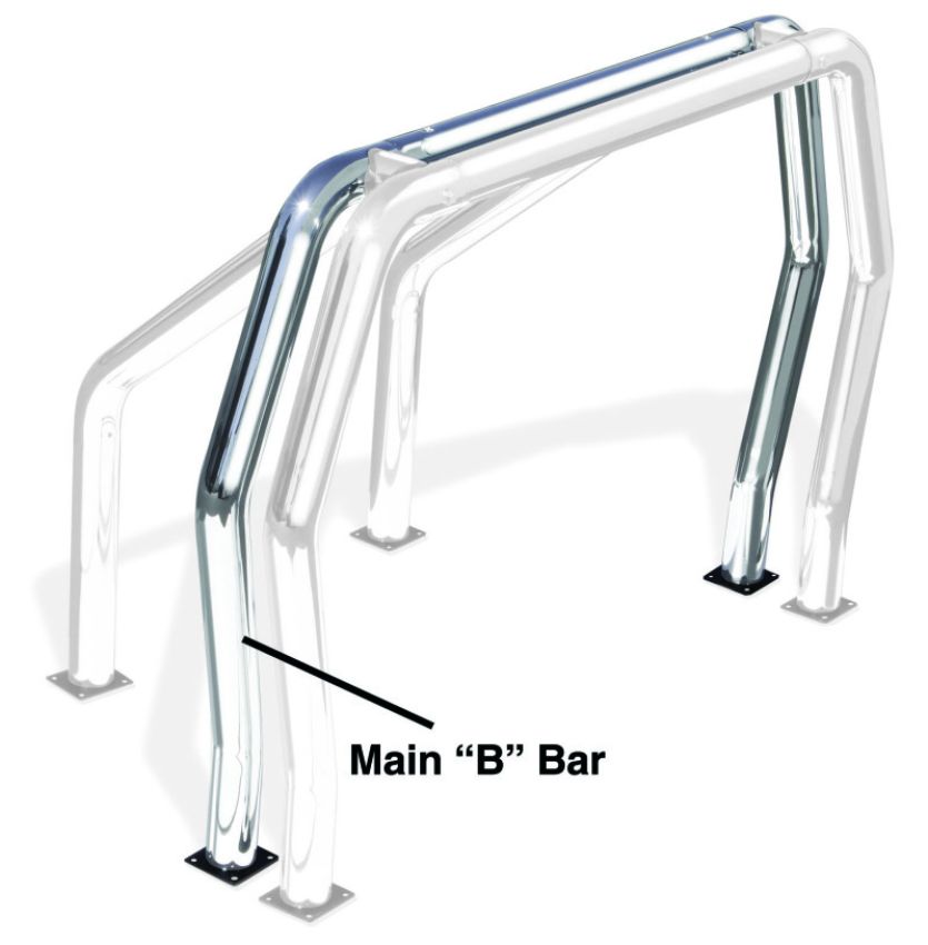 Go Rhino 91002C RHINO Bed Bar - Rear Main B bar - Chrome