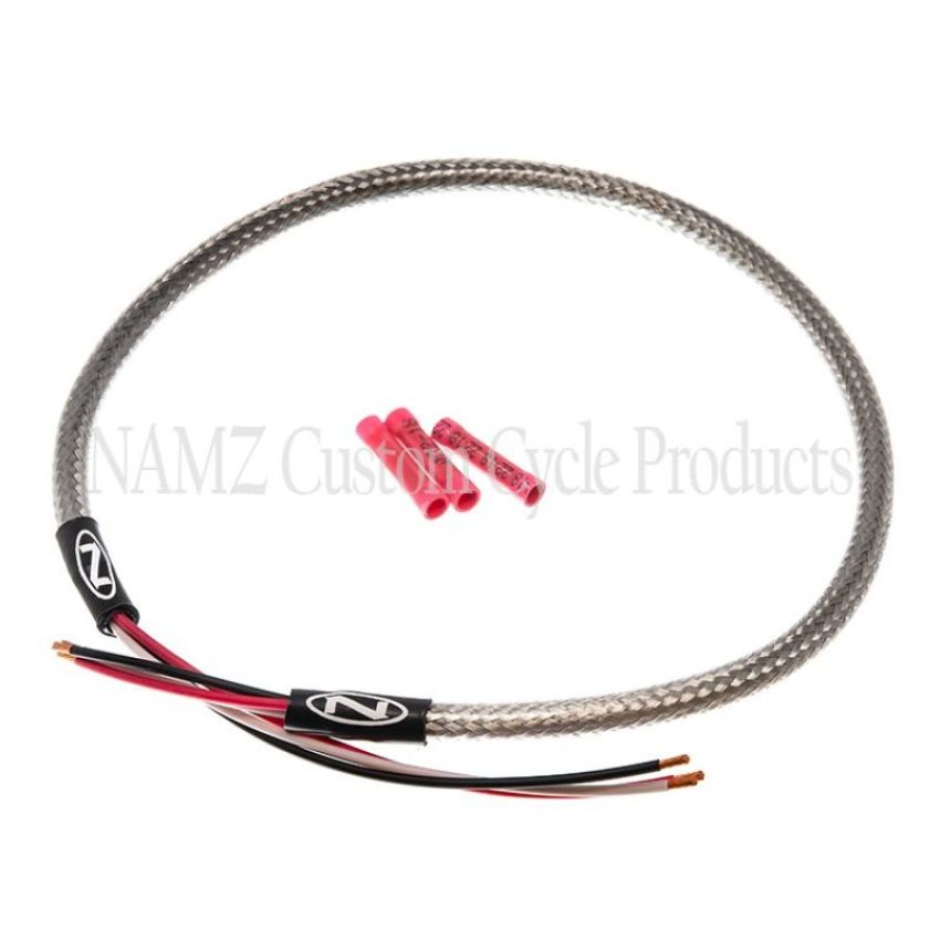 NAMZ NHH-1801 Headlight Harness (SS Braided & Clear Coated - Stock Length)