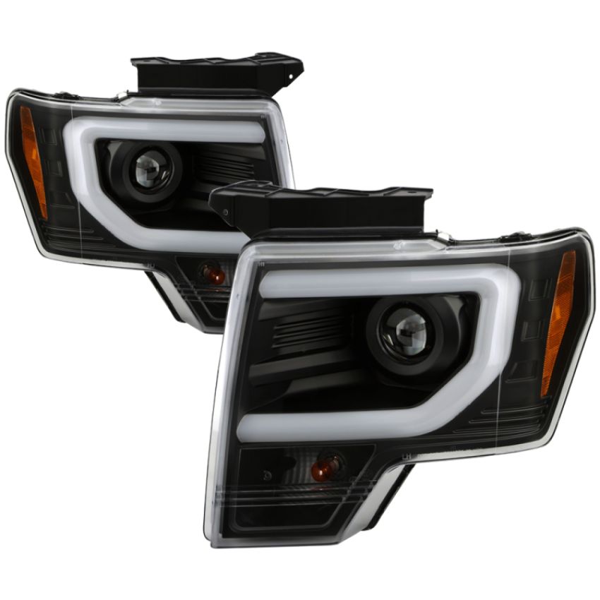 SPYDER 5087577 Light Bar Projector Headlights - Halogen Bulb Turn Signal - Black