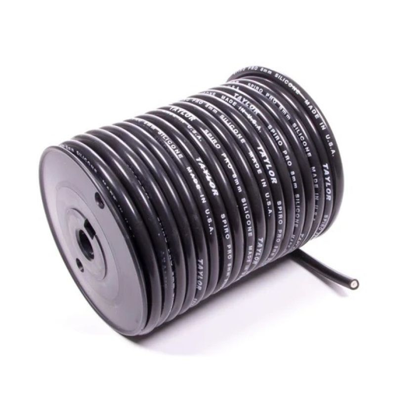 Taylor Cable 35072 100' Spool 8mm Black Spiro Wound Plug Wire