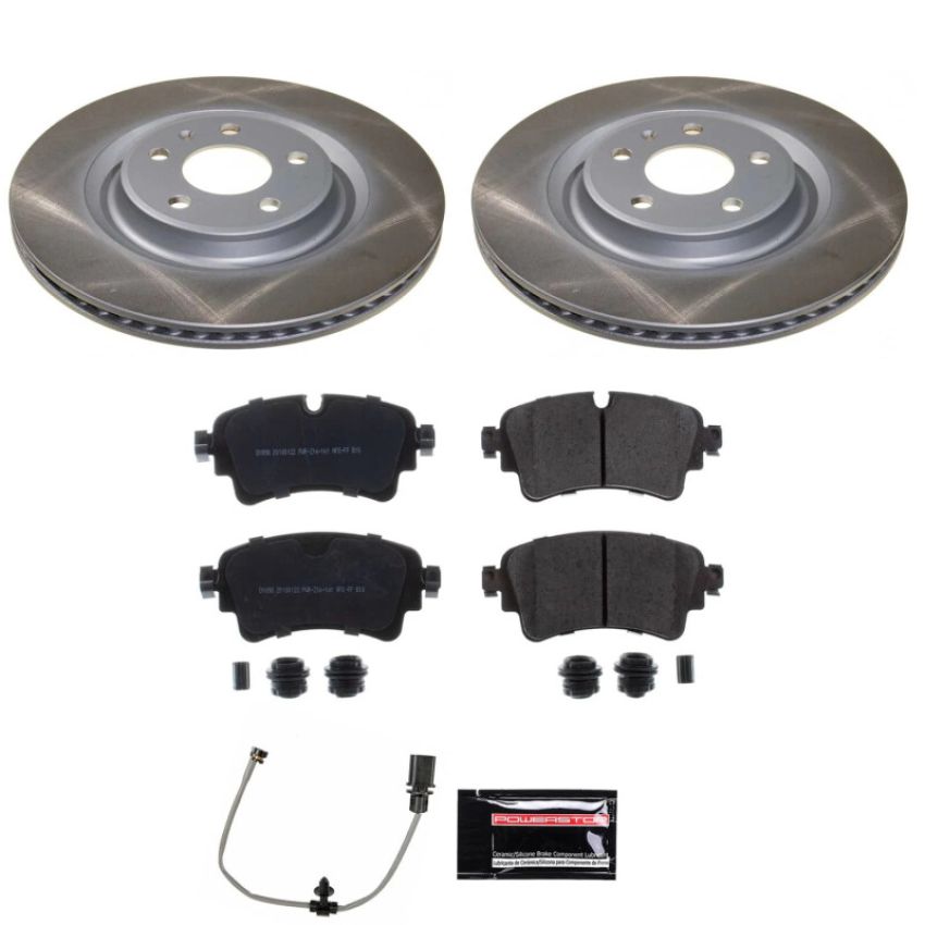 PowerStop SC8043 Semi-Coated Rotor and Low-Dust Ceramic Brake Pad Kit