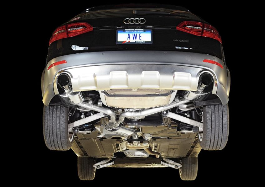 AWE Tuning 3015-32016 Audi B8.5 All Road Touring Edition Exhaust - Dual Outlet Polished Silver Tips
