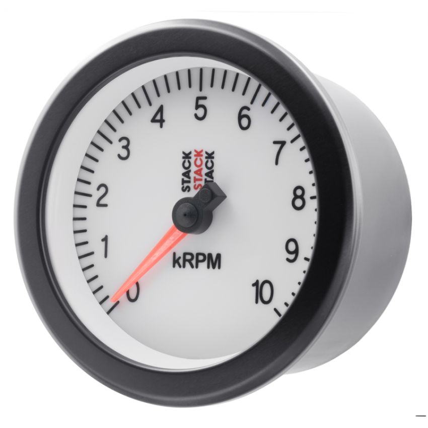 AutoMeter ST100-010W Stack Sport 88mm 0-10K RPM Tachometer - White