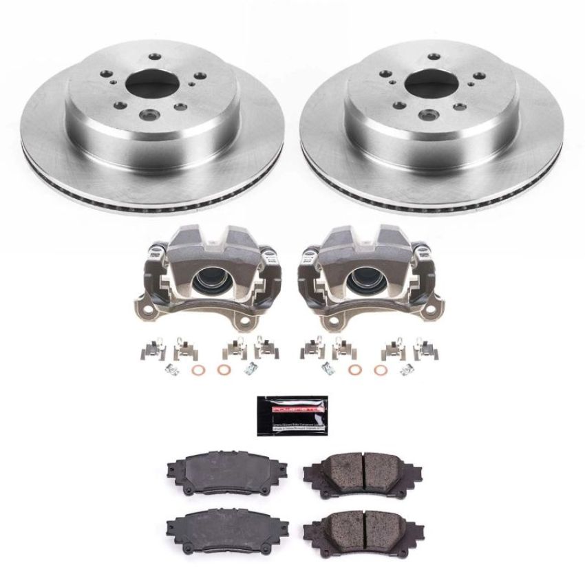 PowerStop KCOE6514 OE Stock Replacement Low-Dust Ceramic Brake Pad, Rotor and Caliper Kit