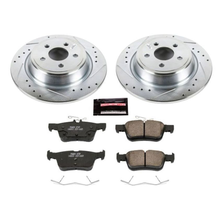 PowerStop K7144 Z23 Daily Driver Carbon-Fiber Ceramic Brake Pad and Drilled & Slotted Rotor Kit