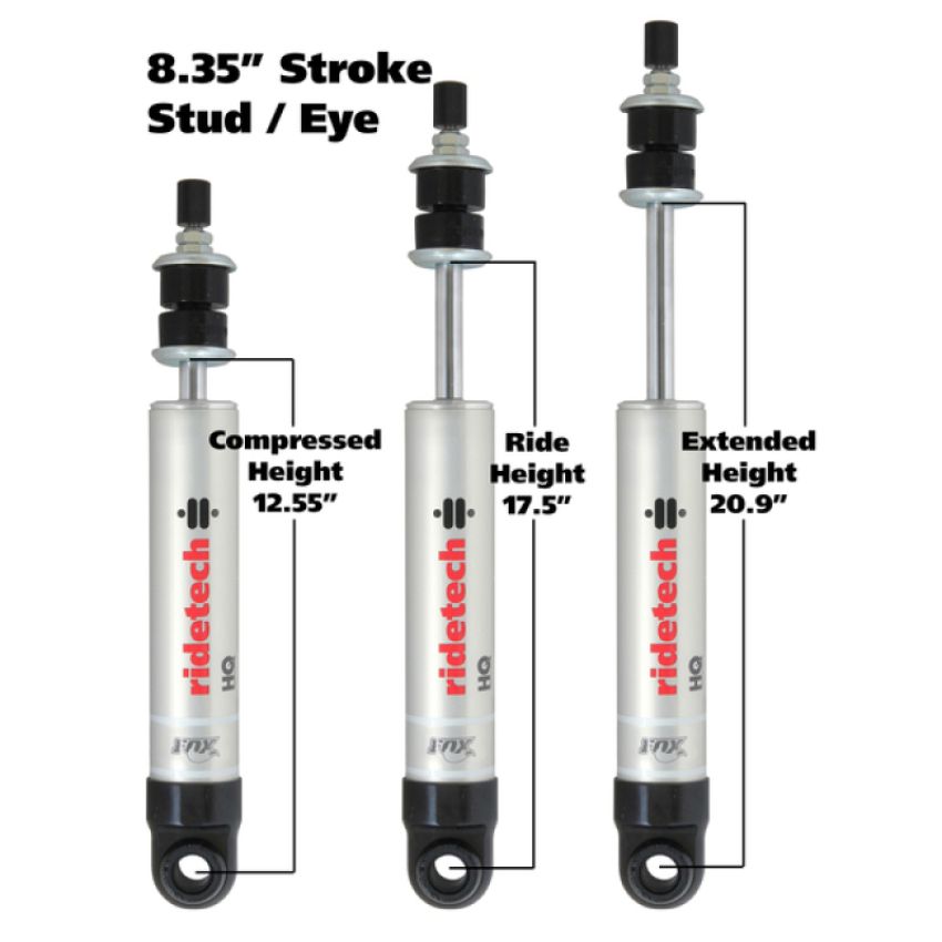 Ridetech 22199845 Rear HQ Shock Absorber with 8.35