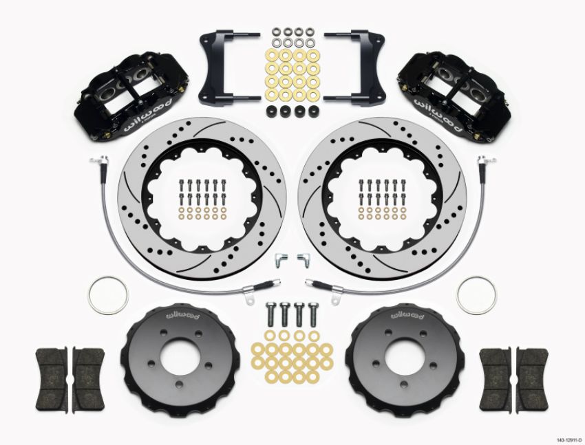 Wilwood 140-12911-D Narrow Superlite 6R Front Hat Kit 14.00in Drilled 2005-Up Mazda Miata w/ Lines