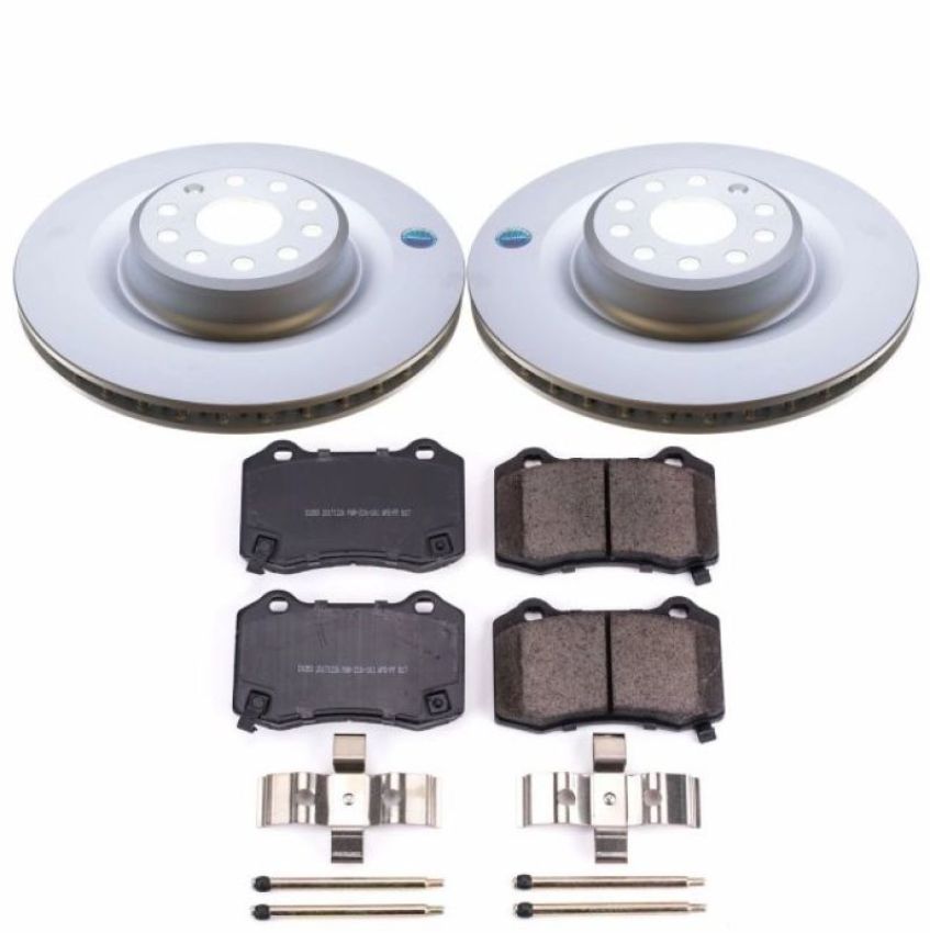 PowerStop CRK6799 Genuine Geomet Coated Rotor and Low-Dust Ceramic Brake Pad Kit