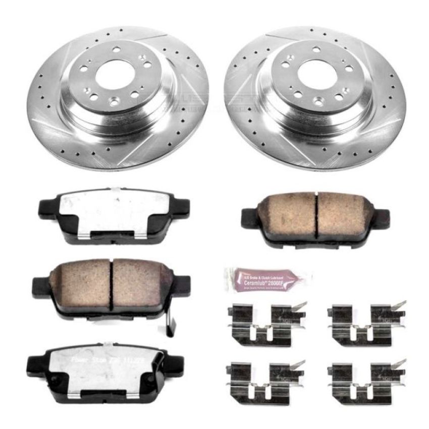 PowerStop K5854-36 Z36 Truck and SUV Carbon-Fiber Ceramic Brake Pad and Drilled & Slotted Rotor Kit