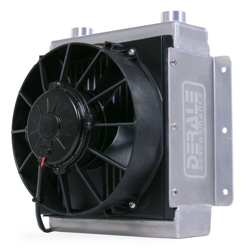 Derale 65861 18 Row Hi-Flow Racing Remote Fluid Cooler with Single Fan, 7/8-14 UNF O-ring
