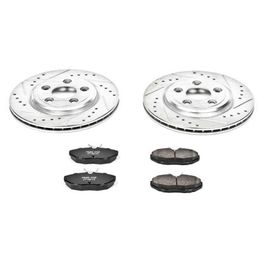 PowerStop K1361 Z23 Daily Driver Carbon-Fiber Ceramic Brake Pad and Drilled & Slotted Rotor Kit
