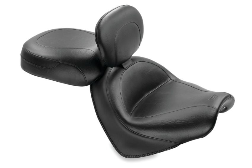 Mustang Motorcycle 79561 Mustang 04-09 Honda VTX1300C Wide Touring 2PC Seat w/Driver Backrest - Black