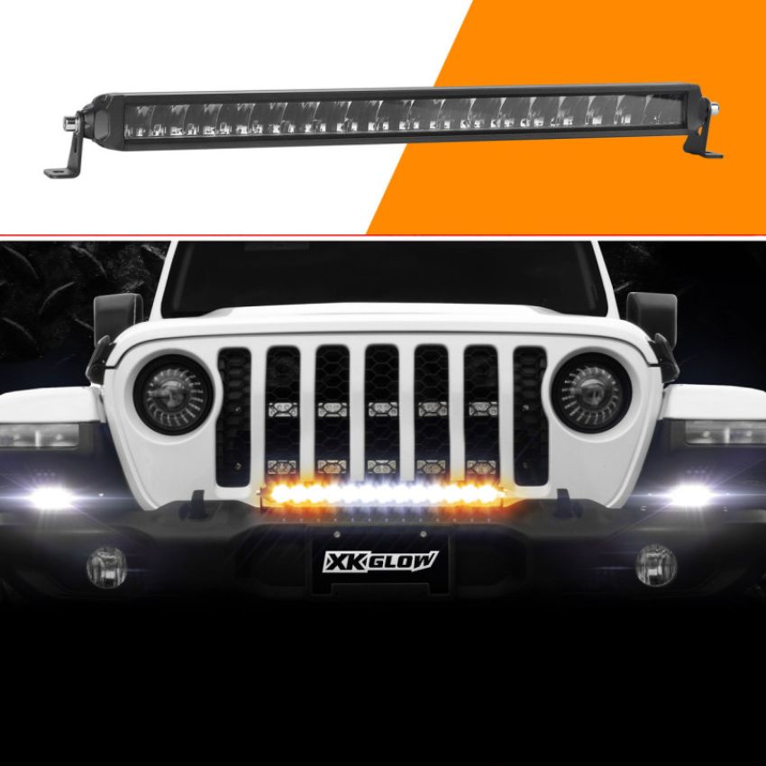 XKGLOW XK064020-DFS XK Glow Razor Light Bar Fog + Strobe + High Beam Driving No Wire & Switch 20in