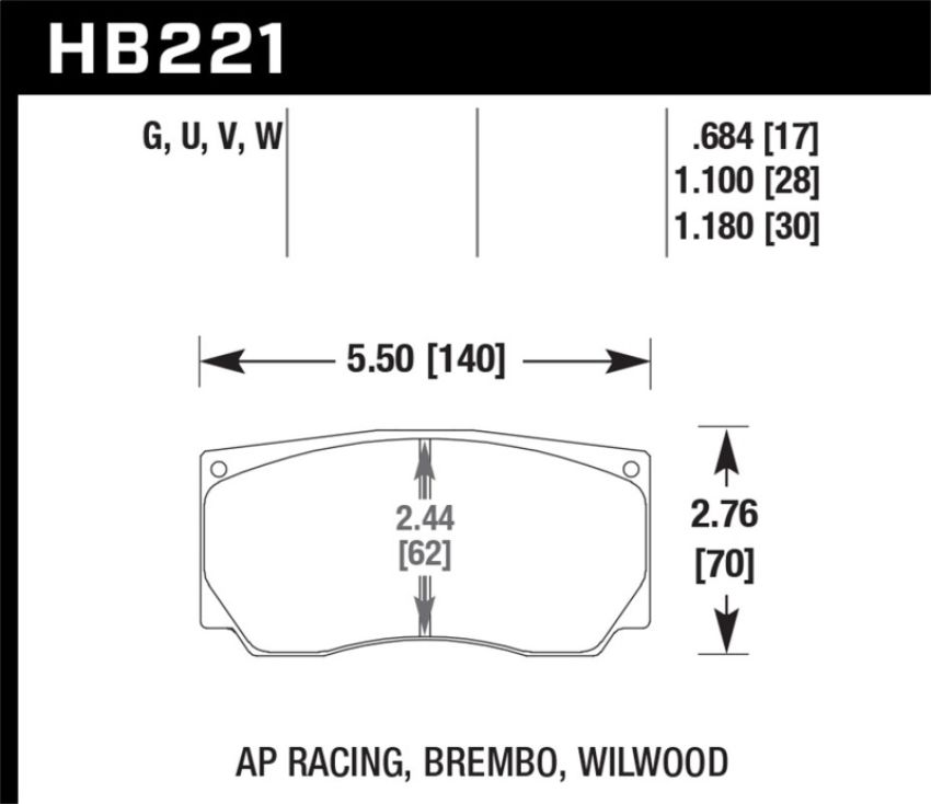 Hawk Performance HB221U.787 DTC-70 Disc Brake Pad