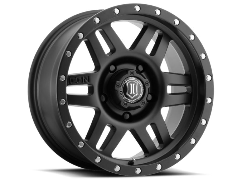 ICON 1417857345SB Six Speed 17x8.5 5x5 -6mm Offset 4.5in BS 94mm Bore Satin Black Wheel