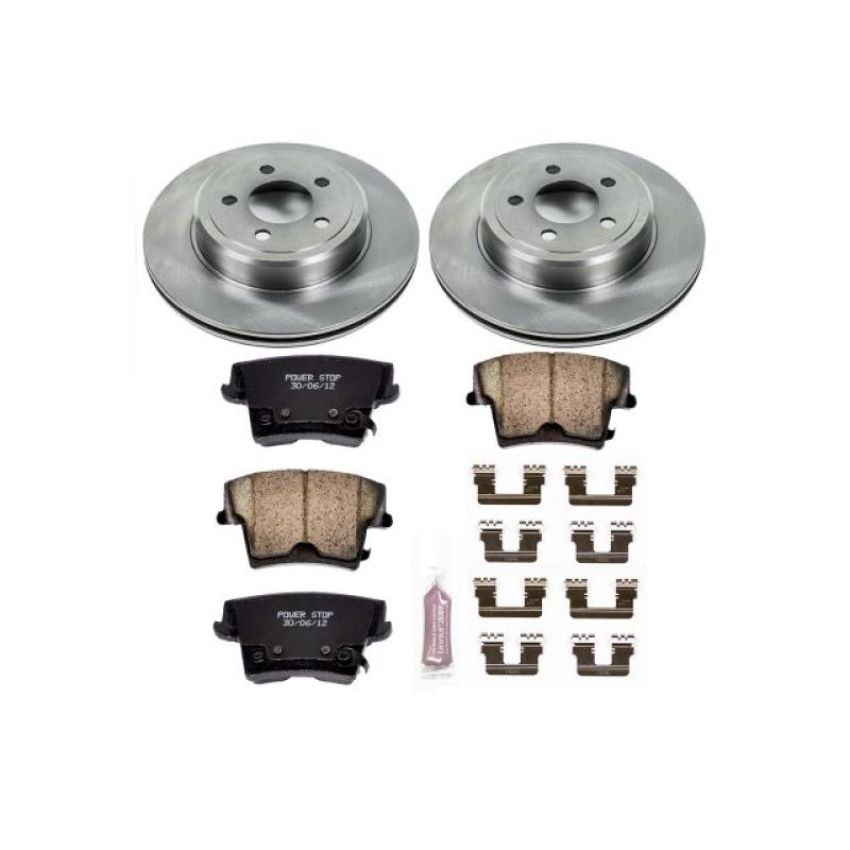 PowerStop KOE1720 OE Stock Replacement Low-Dust Ceramic Brake Pad and Rotor Kit