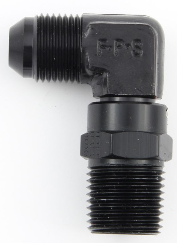 FRAGOLA FRG499188-BL #8 x 1/2 MPT 90 Deg Swivel Adapter Black