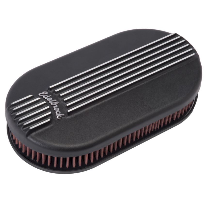 EDELBROCK EDE41153 Billet Alum. Single Carb A/C - Small Oval- Black