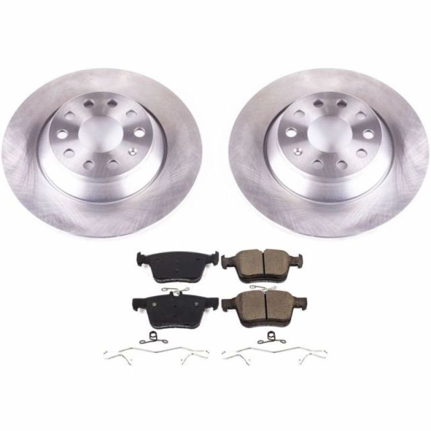 PowerStop KOE7176 OE Stock Replacement Low-Dust Ceramic Brake Pad and Rotor Kit