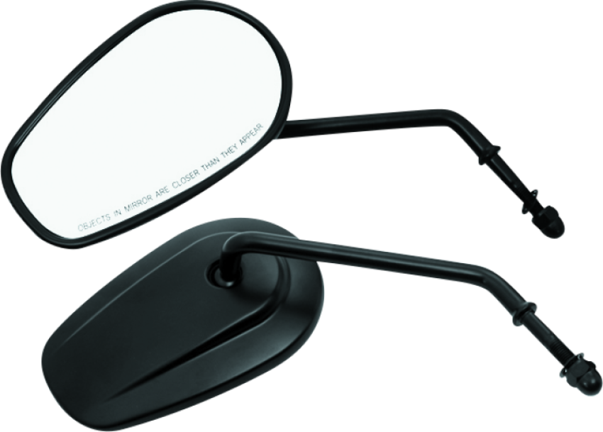 Bikers Choice 482007 Black Tapered Long Stem Mirrors Pr