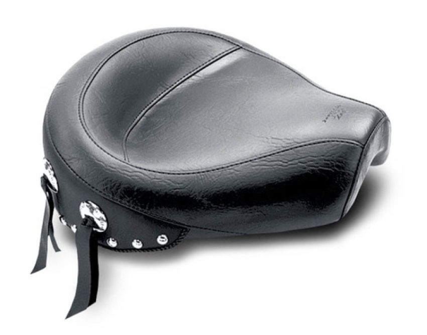 Mustang Motorcycle 75702 Mustang 82-03 Harley Sportster Wide Touring Solo Seat w/Studs - Black