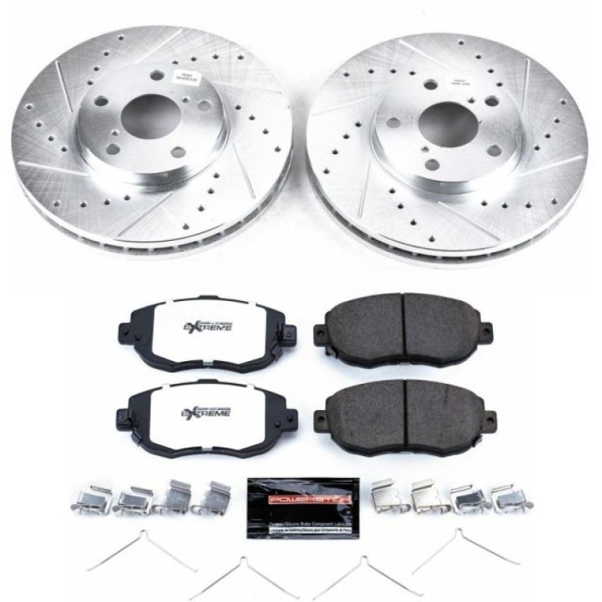 PowerStop K1077-26 Z26 Street Performance Ceramic Brake Pad and Drilled & Slotted Rotor Kit