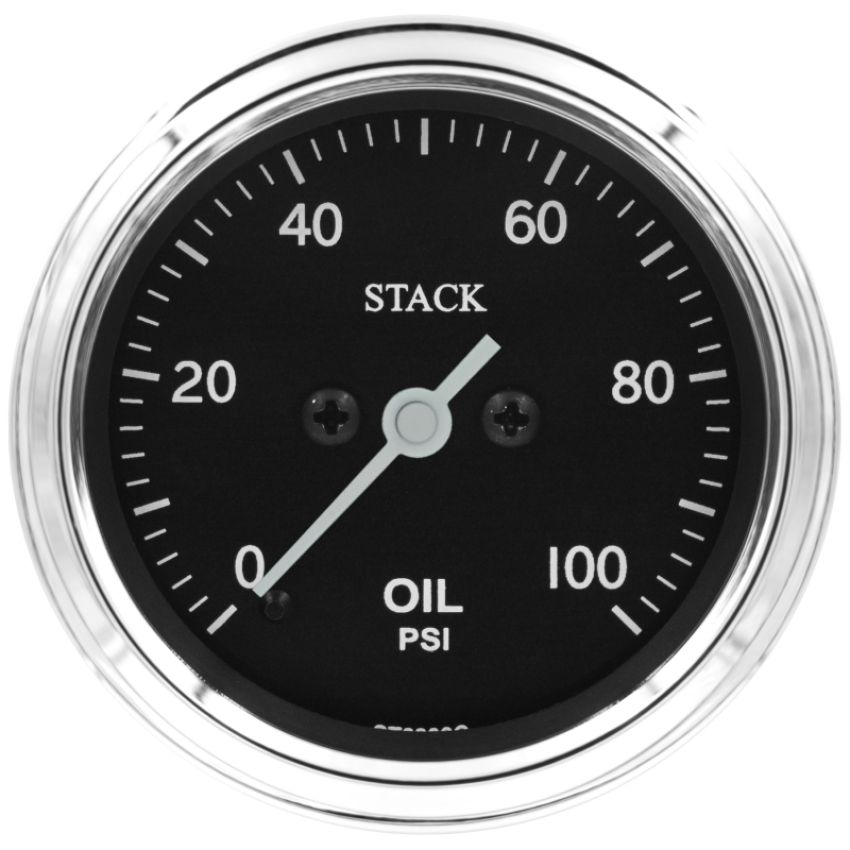 AutoMeter ST3302C Stack 52mm 0-100 PSI 1/8in NPTF Male Pro Stepper Motor Oil Pressure Gauge - Classic