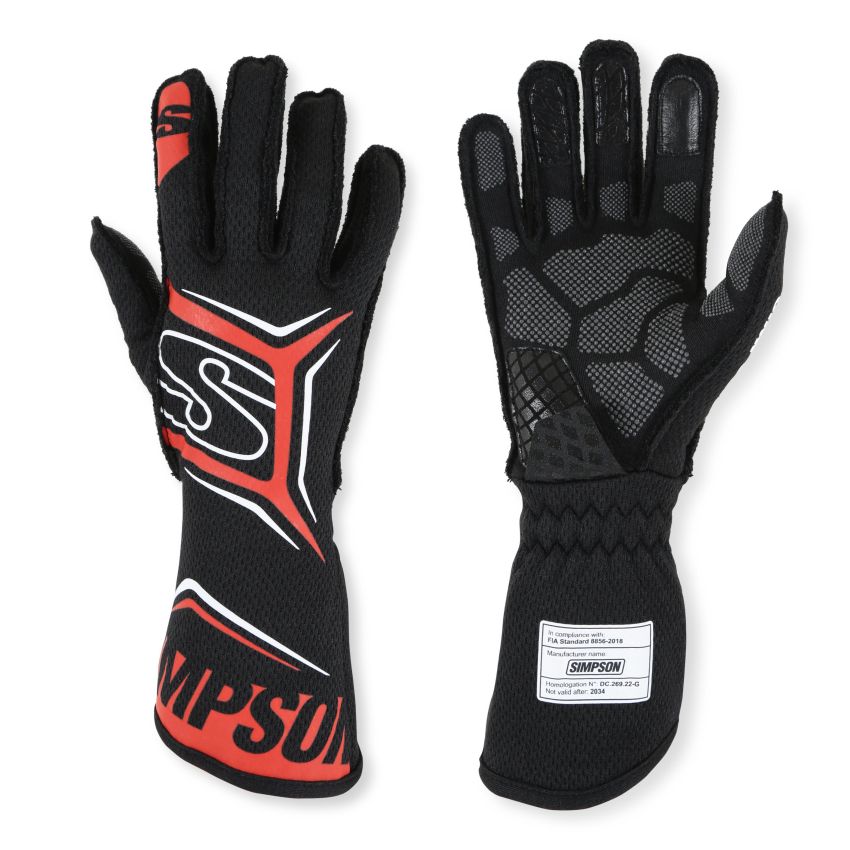 SIMPSON SAFETY SIMMGXR Glove Magnata X-Large Black / Red SFI 3.5/5