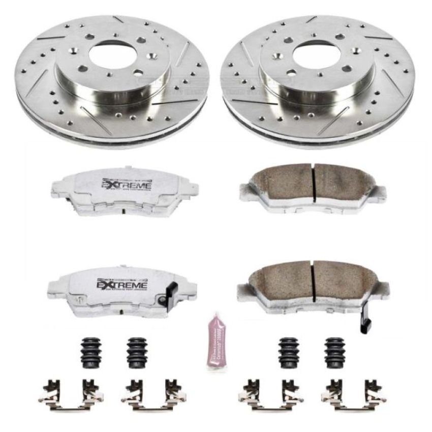 PowerStop K694-26 Z26 Street Performance Ceramic Brake Pad and Drilled & Slotted Rotor Kit