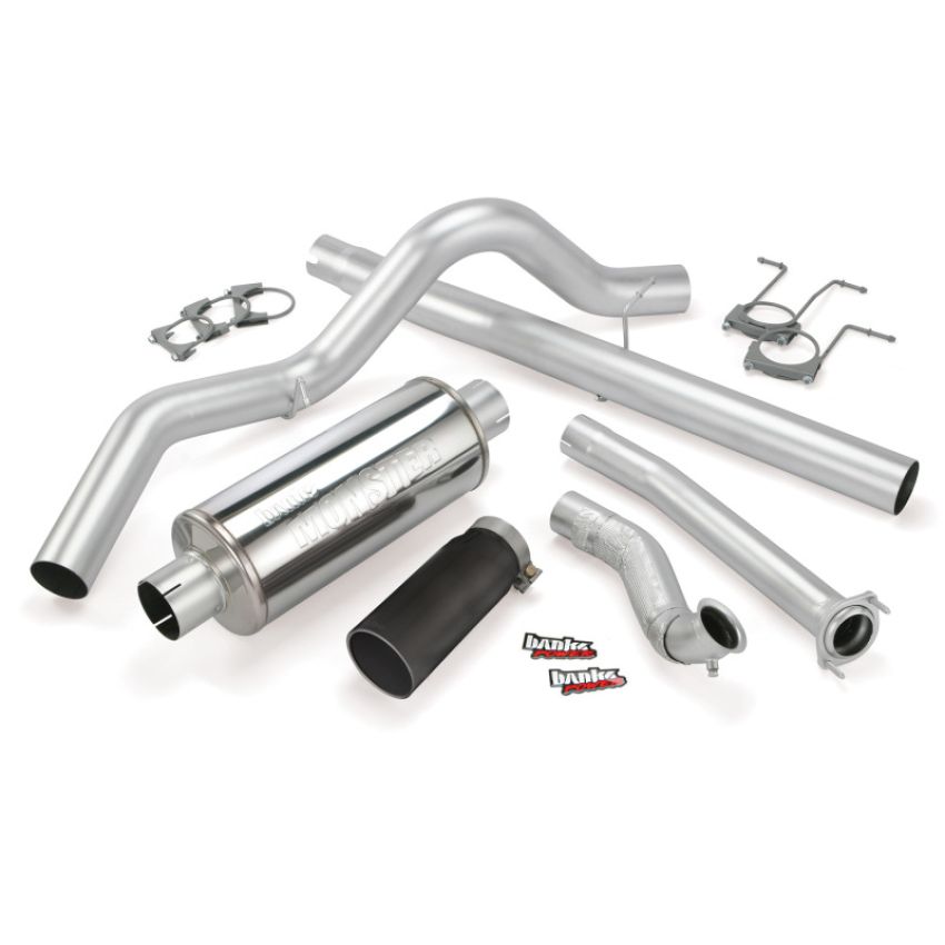 Banks Power 46296-B 94-97 Ford 7.3L ECSB Monster Exhaust System - SS Single Exhaust w/ Black Tip
