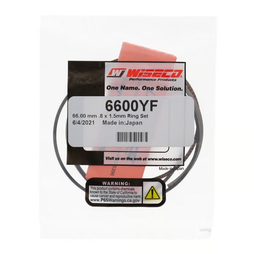 Wiseco 6600YF Wiseco Piston Ring Set, 4 Cycle, 66.00 MM Bore